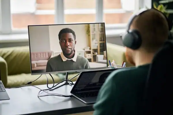 Man attending online mediation Carlisle MIAMS session